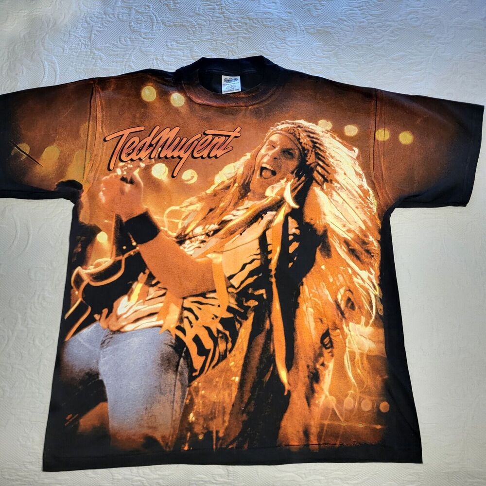 Vtg 90s Ted Nugent TShirt Men XL Spirit Of The Wild 1995 Tour Screenprint New